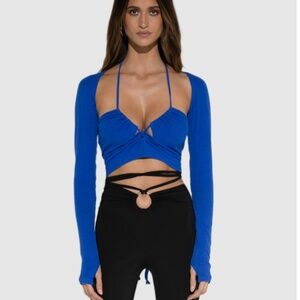 by.dyln blue crop worn once